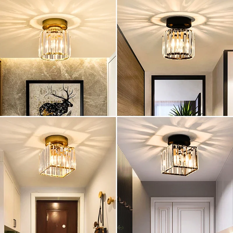 

Nordic Modern Crystal Ceiling Lamp Indoor Corridor Staircase Bedroom Restaurant Home Decoration