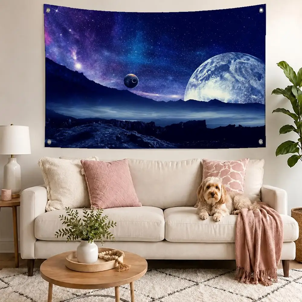 Dream Art Starry Sky Flags Concert Print Wall Hanging Art Banner, Indoor Outdoor Bedroom Home Decor Backdrop, Perfect Gift