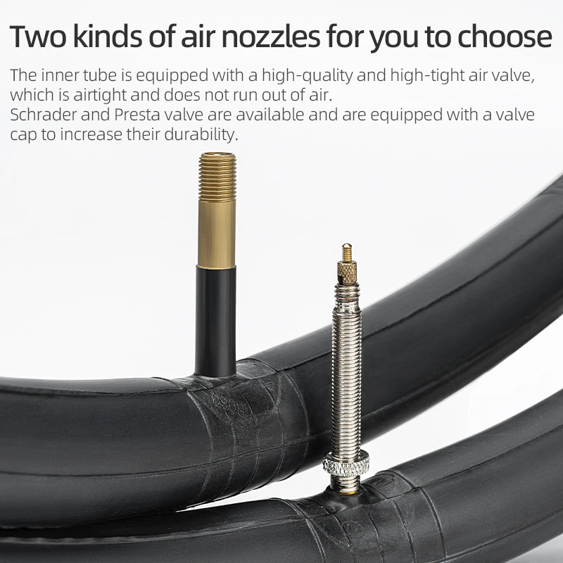 ROCKBROS Bicycle Inner Tube 700C Road Bike Tube 700*23C 25C 28C 35C Schrader Presta Valve Butyl Rubber Cycling Inner Tube gallery 2