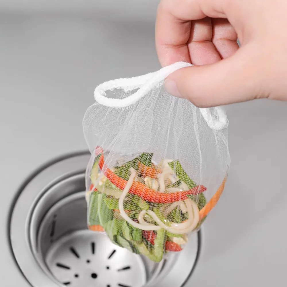 30-200Pcs Disposable Kitchen Sink Filter Sewer Drain Anti-blocking Garbage Bag Pool Leak Mesh Bag Mesh Strainer Sink Garbage Net