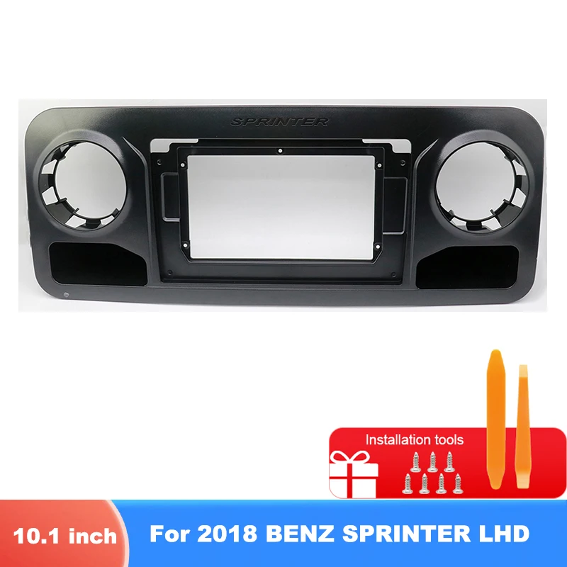 Marco de Radio para Auto de 10.1 Pulgadas para Mercedes Sprinter 2018 LHD, Kit de Instalación Estéreo con Arnés de Cables para Reproductor MP5 Android