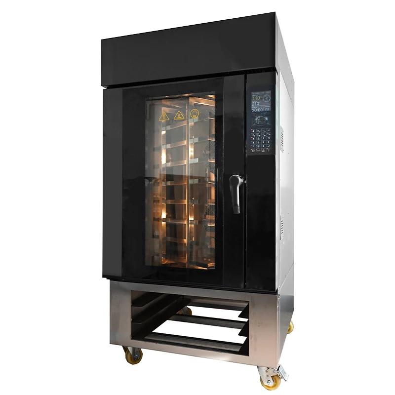 

Digital Control Panel Electric Gas Rotary Rack Pizza Oven Trolley Industrial Commercial Bread Baking Oven