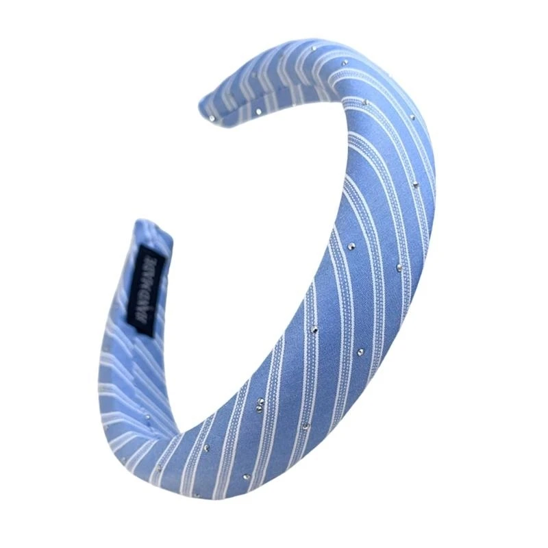 39BD Blue Ocean Themed Headbands Twill Hairband with Sponge Filling Hair Accessory