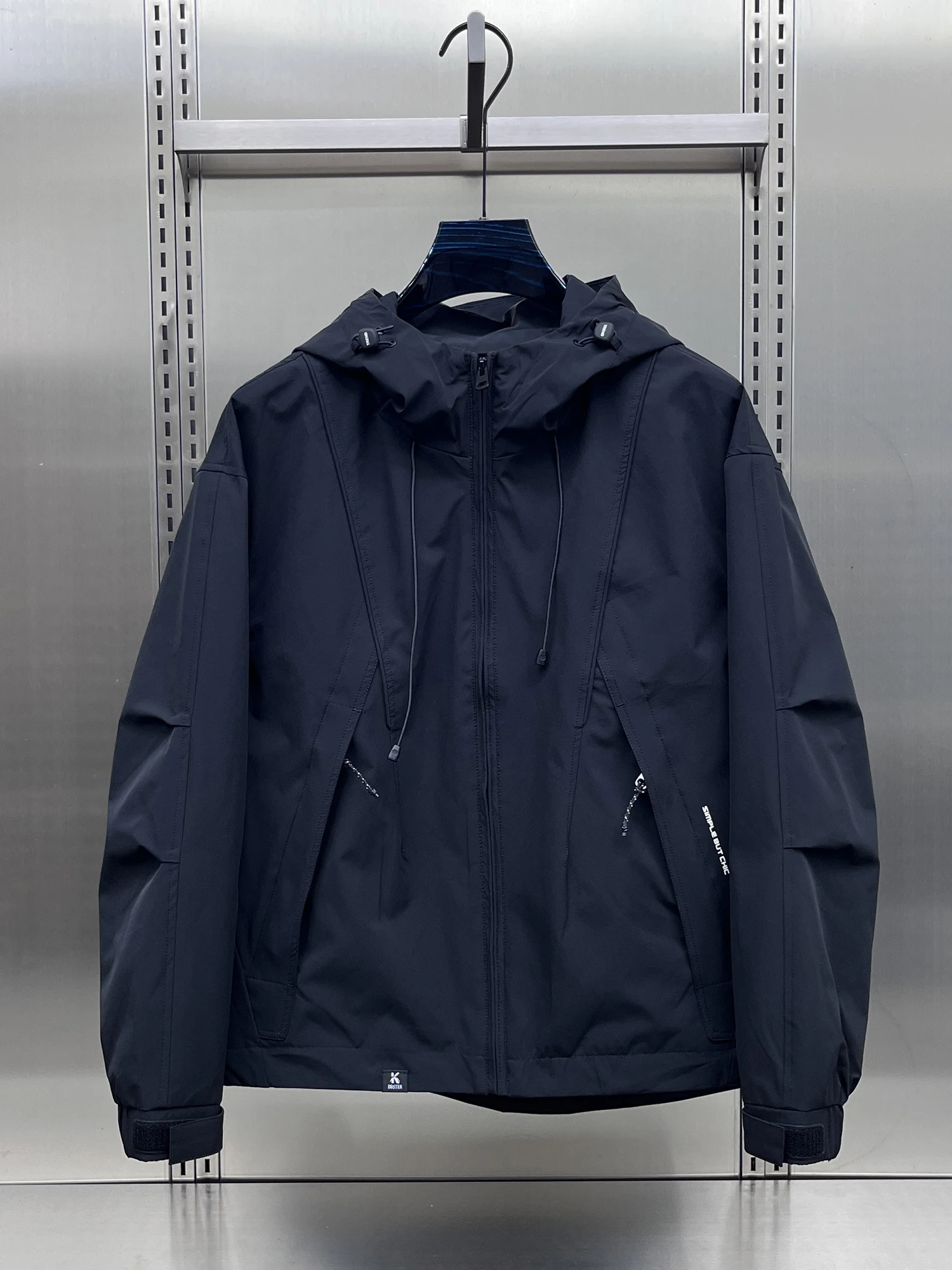 

Autumn 2025 Men's Casual Loose Stitched Jaet Breathable Polyester Nylon Cosite Fiber Hooded Zipper Closure Outerwear