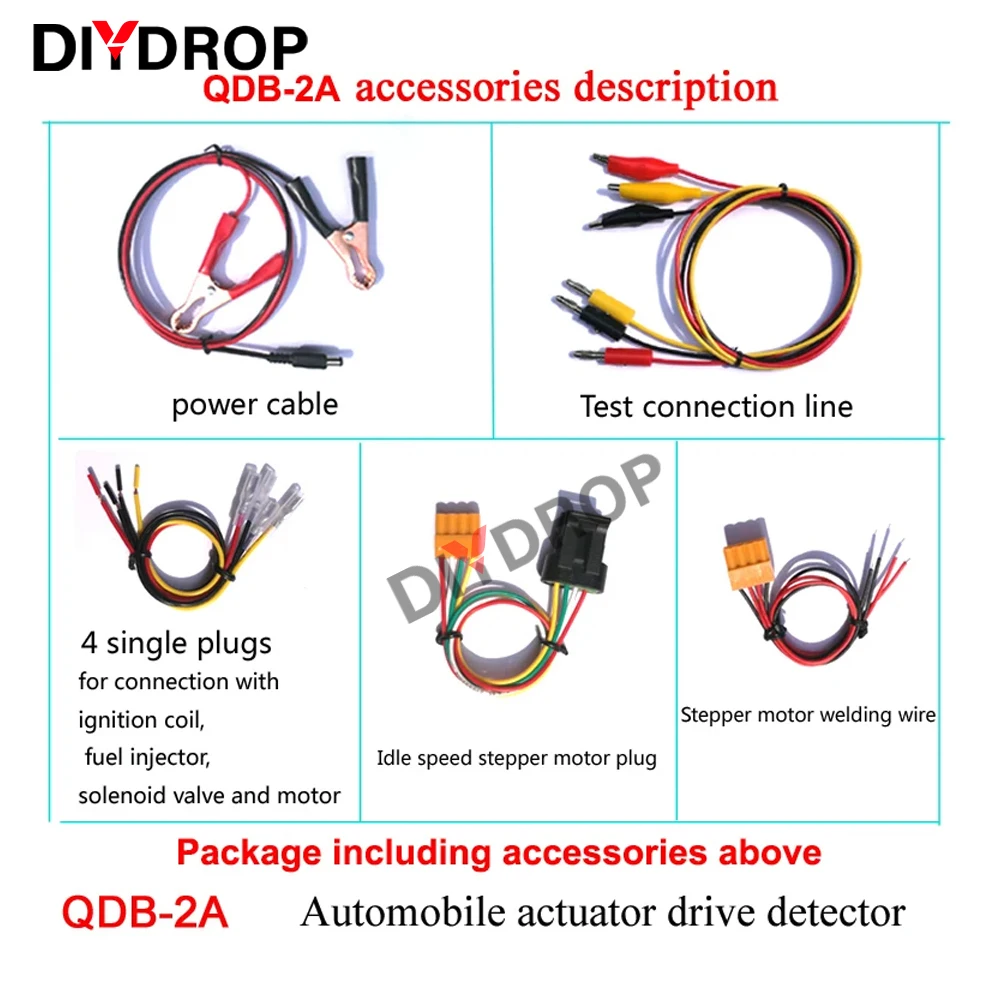 QDB-2A 3A Automobile Ignition Coil Tester Car Idle Stepping Motor Solenoid Valve Injector Actuator Fault Detector Driver Meter