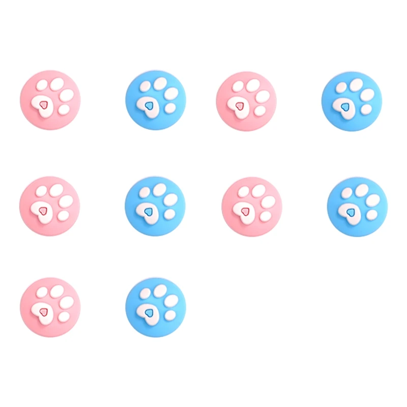 A52T 10Pcs Clat Claw Design Thumb Grip Caps Soft Silicone Cover For Nin Switch Joy-Con Switch Lite Console( Pink & Blue)