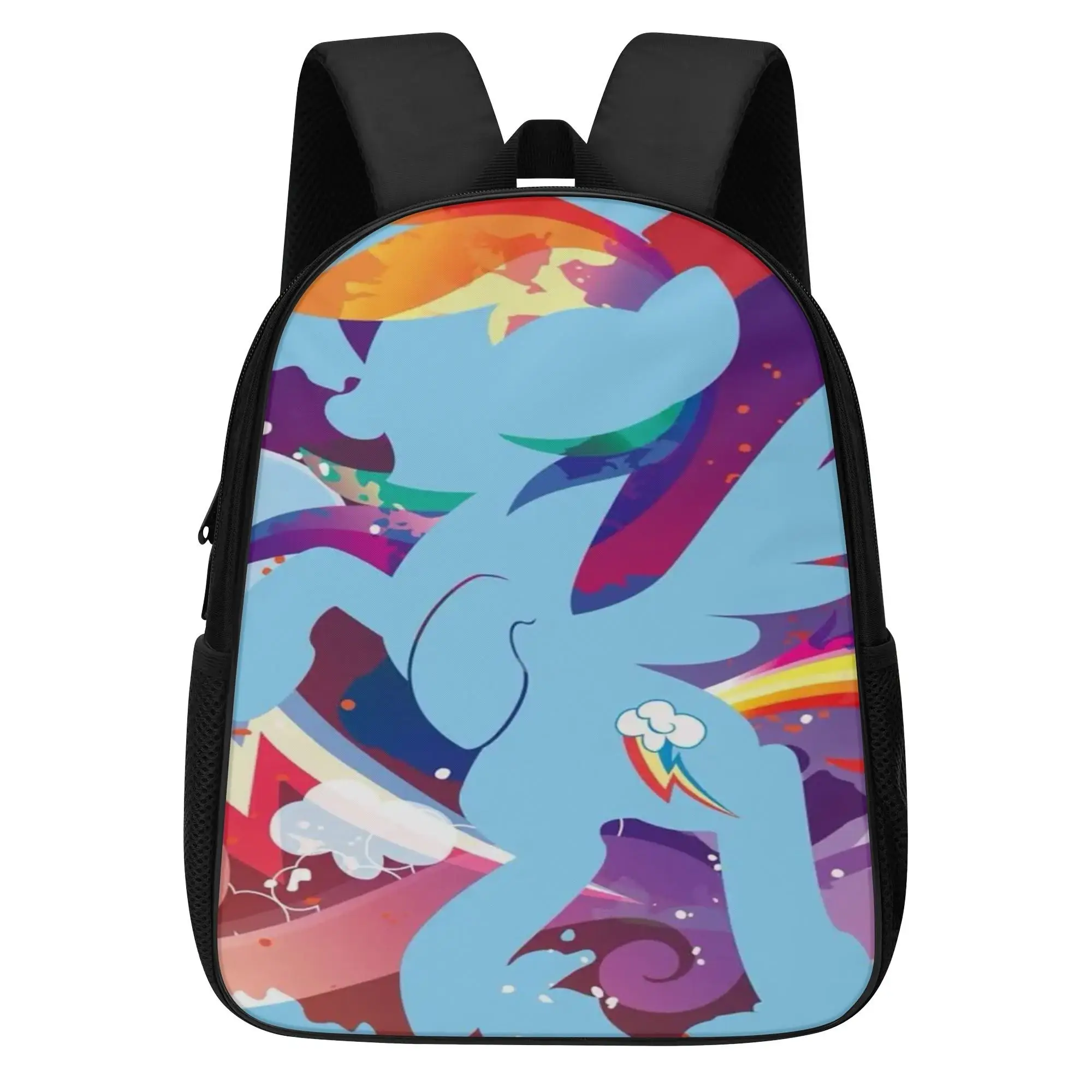 Cute Pony Schoolbag para Meninas, Padrão De Animação, Impressão 3D, Mochila De Viagem, Presente De Aniversário Infantil, Personalizado, 14"