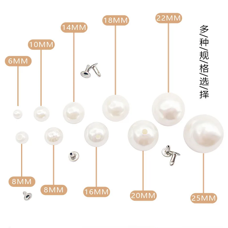 

Nail Highlights DIY Macroporous Bead Rivet Plastic ABS Color Imitation Pearl Buttons 30piece