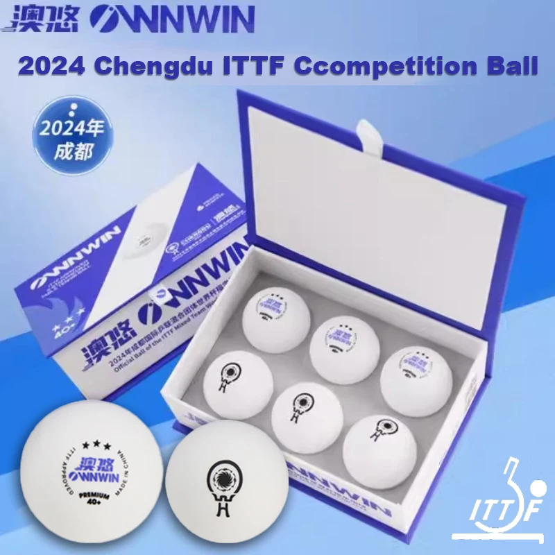 

OWNWIN 3 Star Table Tennis Balls Seamless New Material 40+ Ping Pong Balls 2024 Chengdu ITTF Competition Table Tennis Ball ITTF