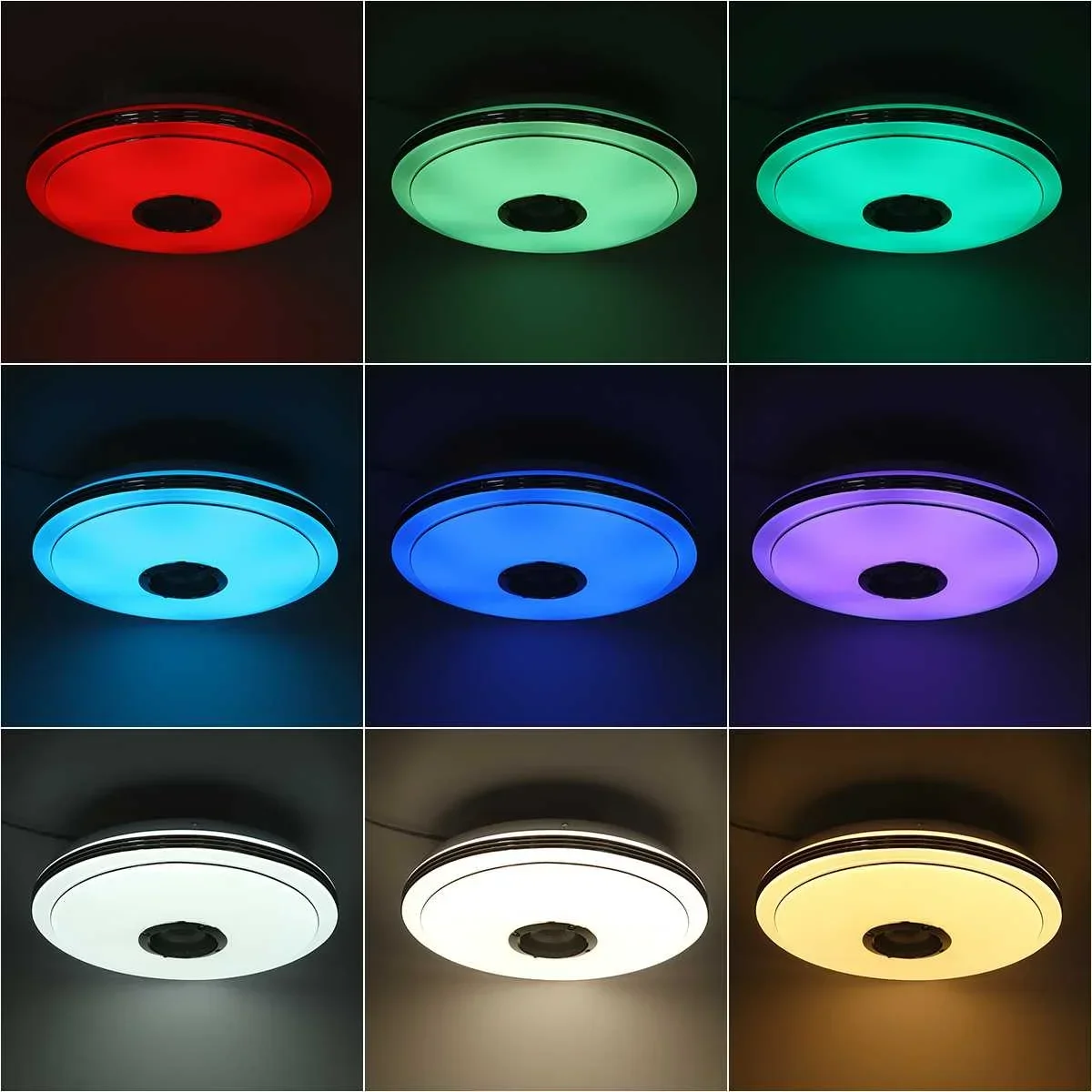 Imagem -03 - Modern Rgb Dimmable Música Lâmpada do Teto Controle Remoto e App Luzes de Teto Led Home Bluetooth Speaker Luminária 220v 300w