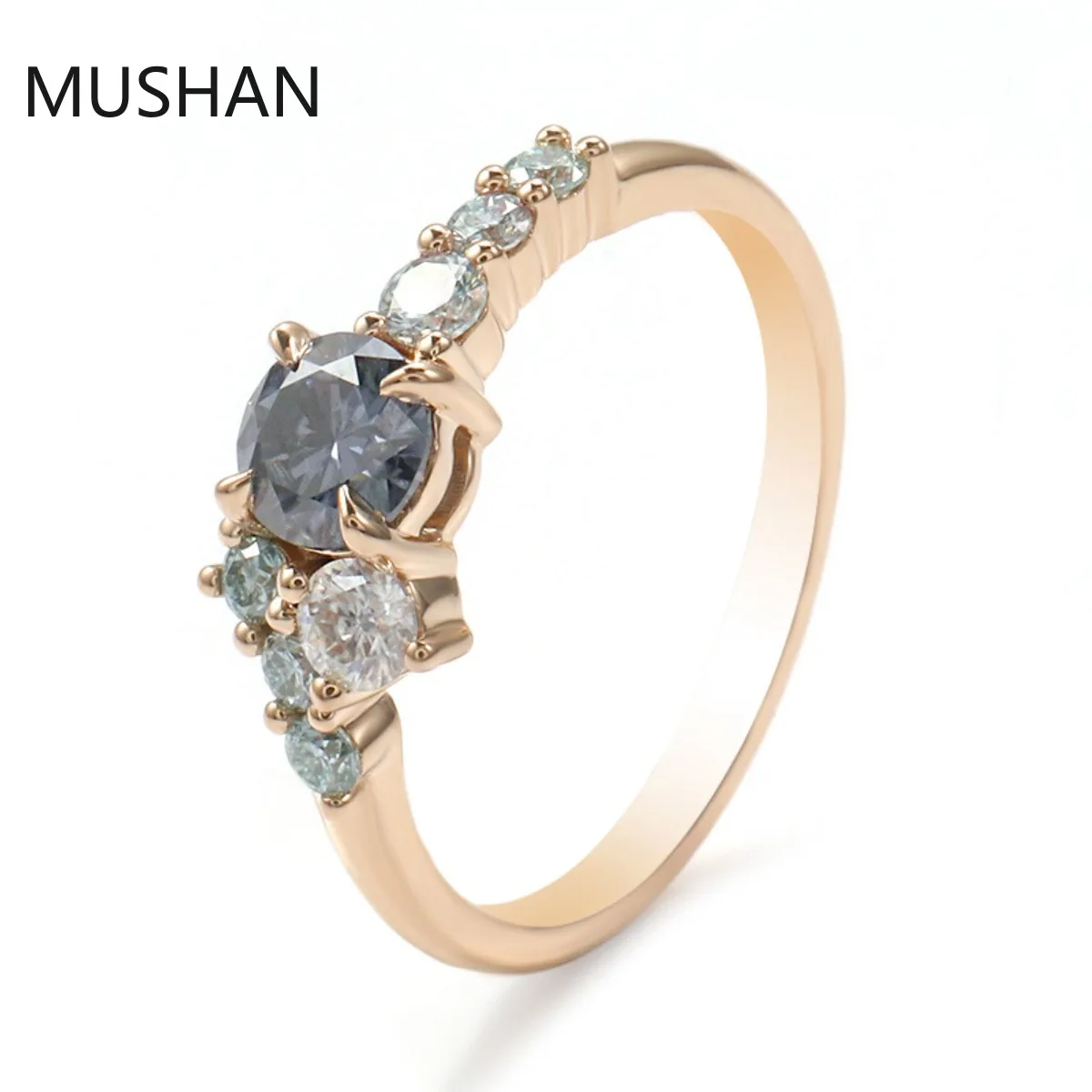 MUSHAN Luxury Custom 14K 18K Gold Rings Band Jewelry With Moissanite Diamond Lab Grown Gemstones Diamond Wedding Ring For Women