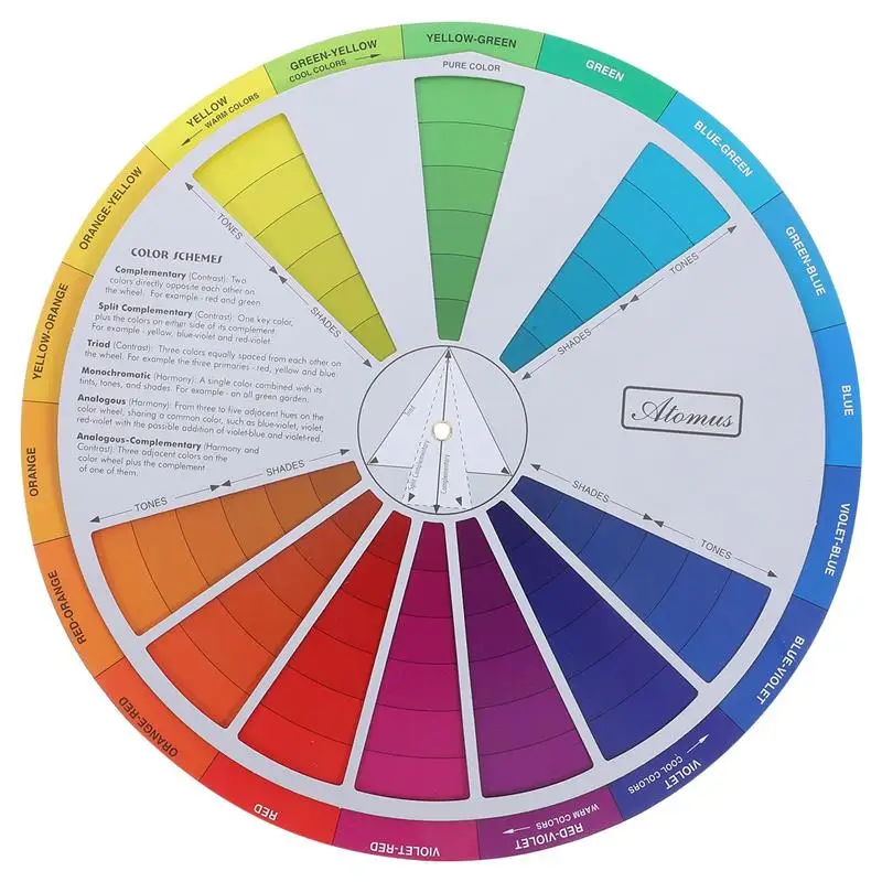 Color Wheel Chart Mixing Colour Board Paint Guide Blending Circle Makeup Artist Theory Learning Basic Pigment Painting Theory