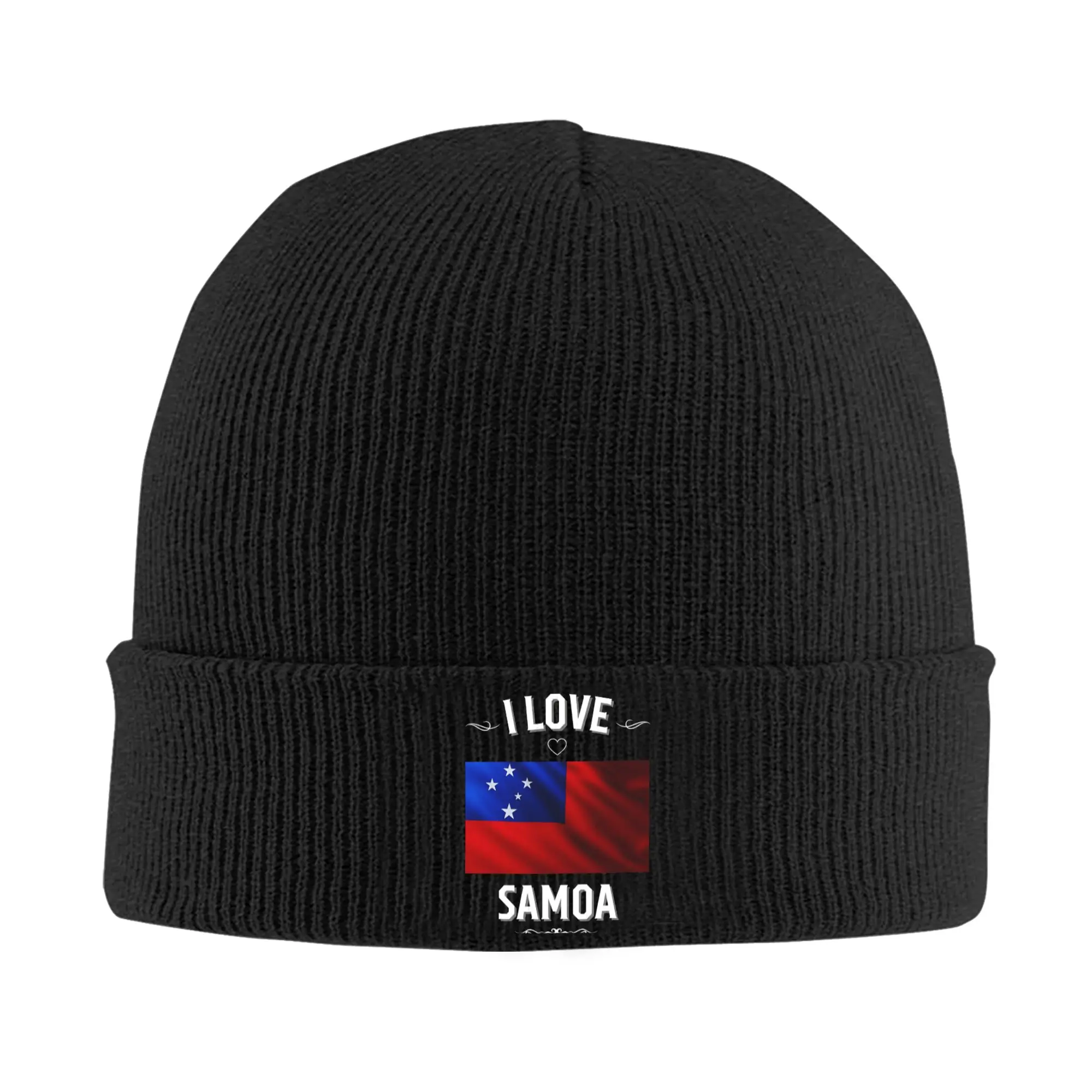 Men Women I Love Samoa  Beanie Hats  Fashion Knit Hat Autumn Hippie Caps Design Elastic Bonnet Hats