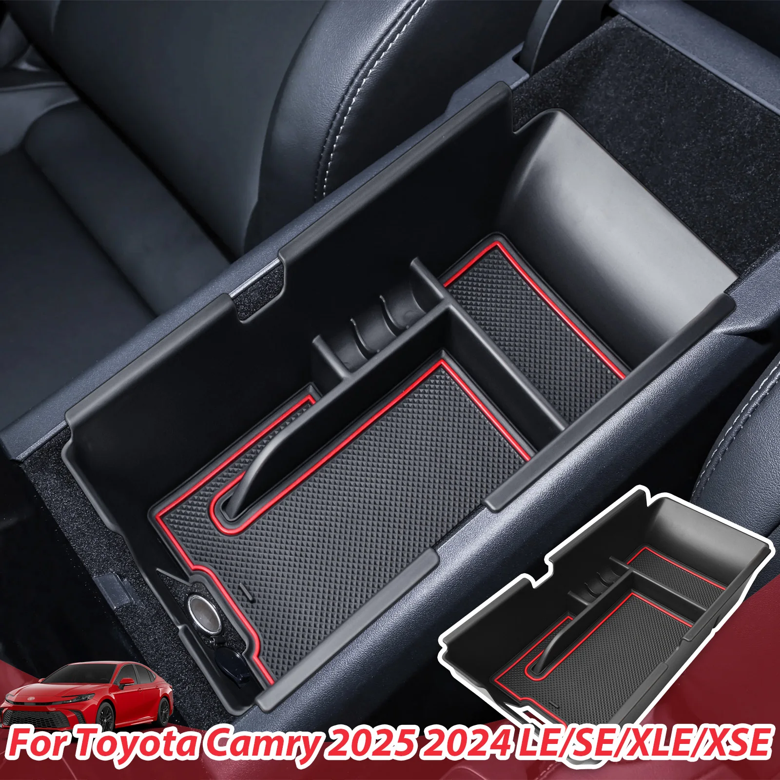 

Center Console Organizer For 2025 2024 LE/SE/XLE/XSE Toyota Camry Armrest Storage Car ABS Accessories Glove Car Storage Tray