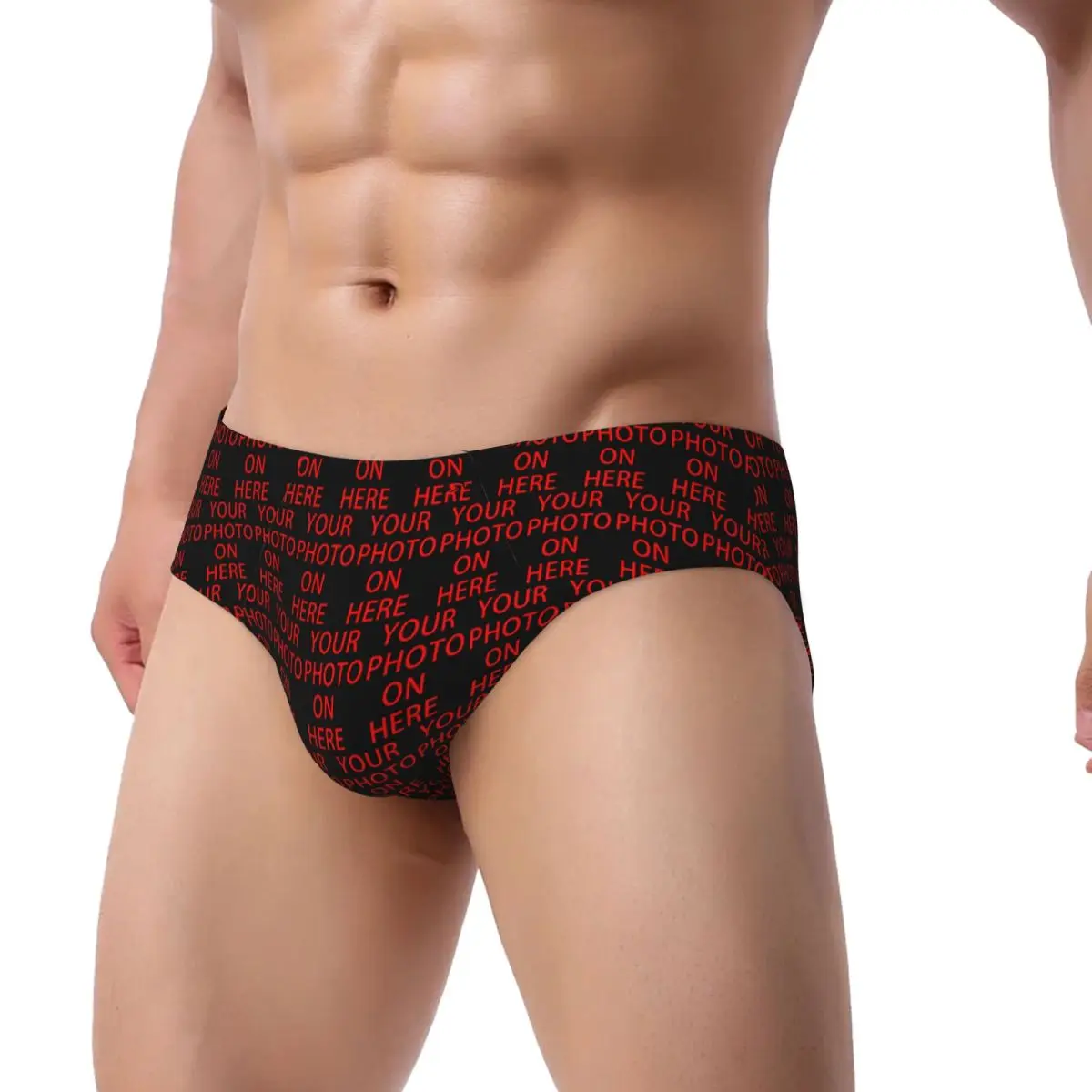 Custom Mens Family Pets Custom DIY Logo Panties Underwear Male Soft Customized Photo Print Briefs Underpants