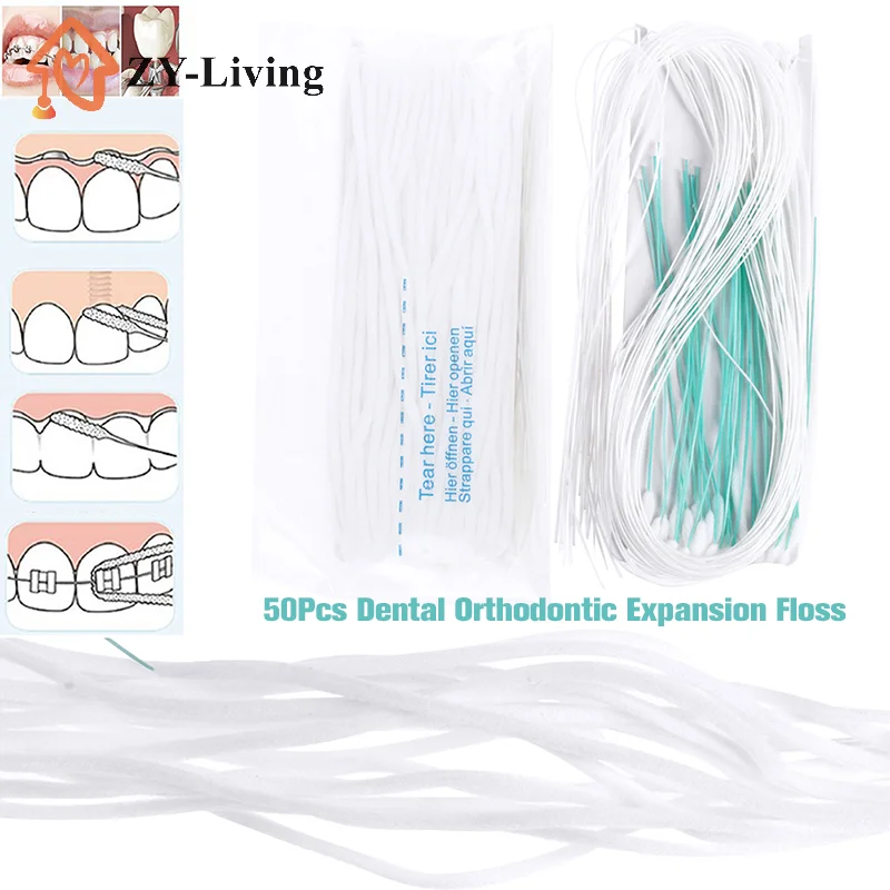50pcs Toothpick Tool Floss Threaders Tooth Floss Holders Between Orthodontic Braces Bridge Hilo Dental Oral Clean