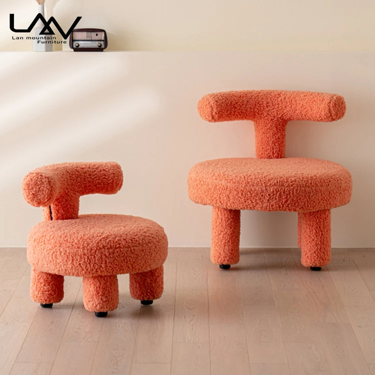 Mais recente design cor de macaron lambswool macio crianças lazer cadeira sala estar quarto criança único sofá cadeira