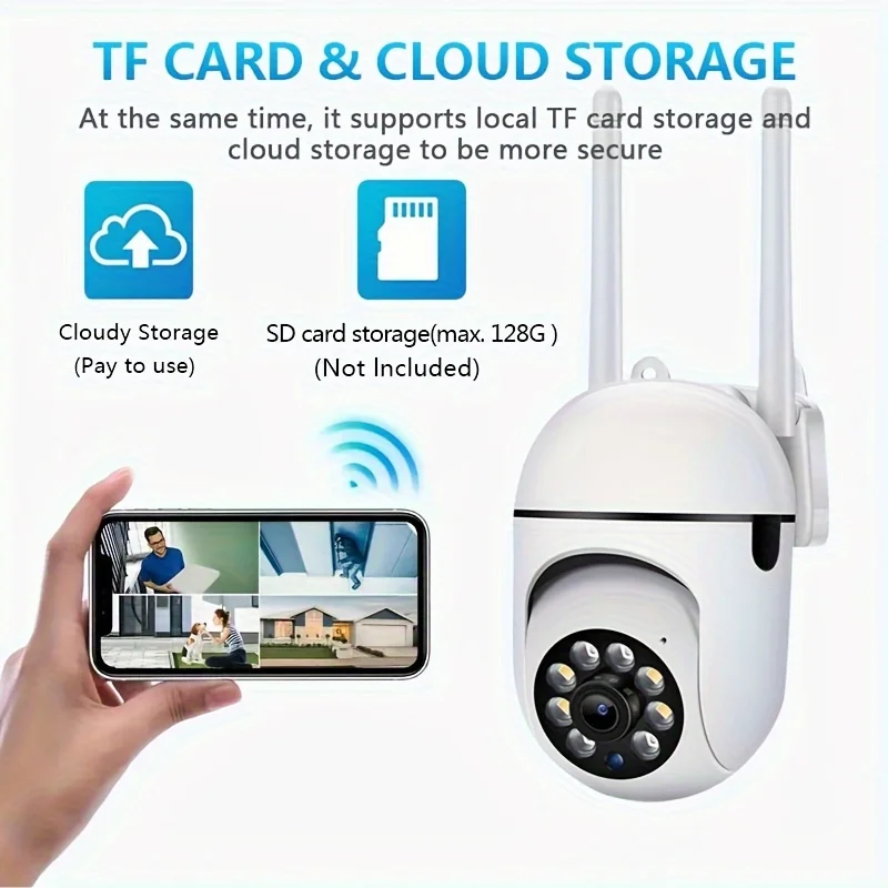 กล้อง IP ไร้สาย 1080P, WiFi 2.4G, Night Vision, เสียง 2 ทิศทาง, การตรวจจับความเคลื่อนไหว, การควบคุมแอพ, สําหรับความปลอดภัยภายในบ้าน/ธุรกิจ
