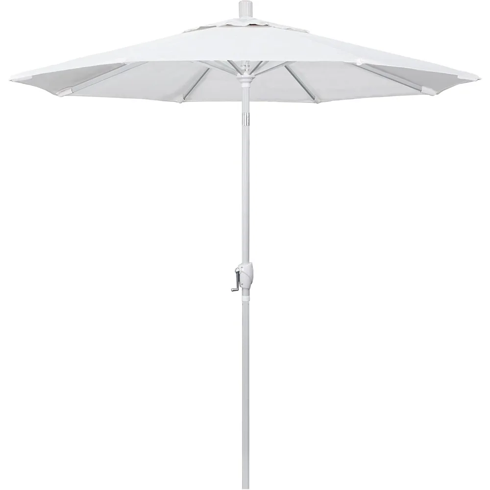 

7.5' Round Aluminum Market Umbrella, Crank Lift, Push Button Tilt, Pole, Olefin