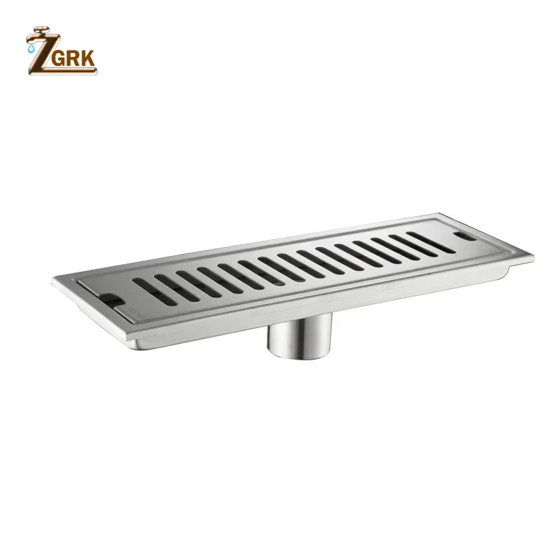Stainless Steel Floor Drain Shower Room Large Displacement Linear Drain For Shower Floor Deodorant Drain Cover Rectangular 60cm