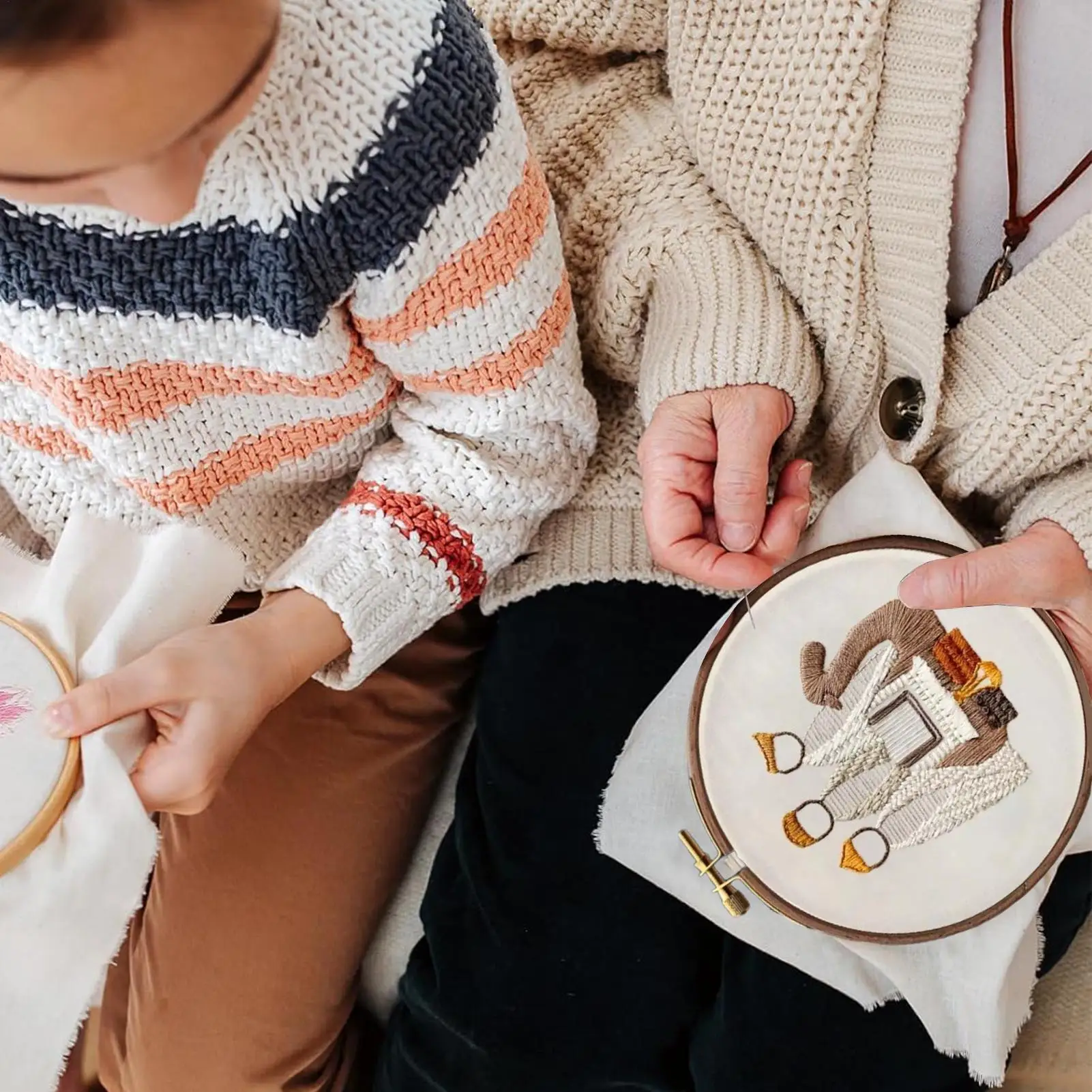 

Hand Embroidery Kit Christmas Nativity Scene Embroidery Kit Thread Needle Sewing Crafts For Wall Front Door Fireplace Bookshelf