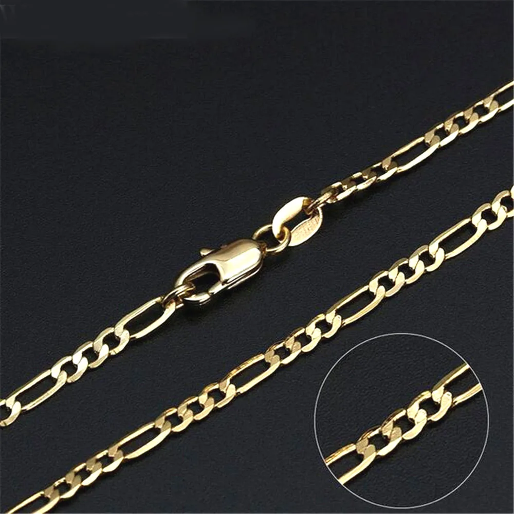 5PCS Kette NEUE Mode Beliebte Verkauf 16-30 inch Gold/Silber Feijia Luo Kette 2,5 MM Großhandel