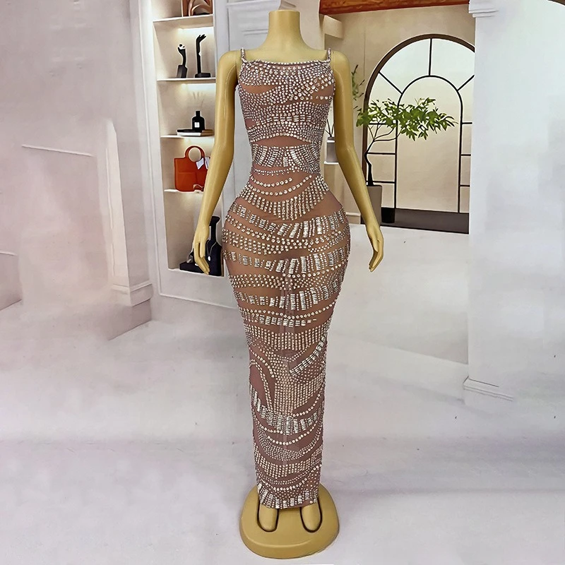 

2025rhinestone Celebrity Business Catwalk Light Luxury Dress Performance Female Singer High-end Atmospheric Annual Meeting Dress