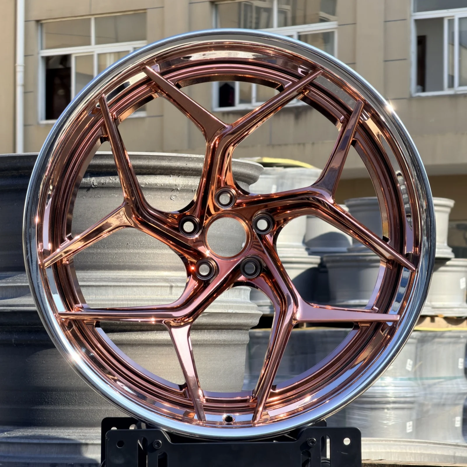 Custom 3 Piece Forged Wheels Mirror Chrome Rose Gold 5x112 5x114.3 5x120 5x5 Deep Dish For Bentley For Rolls-Royce For Audi
