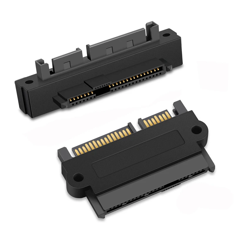 1Pcs SFF‑8482 SAS to SATA 7+15 Pin Adapter, Straight & 180 Degree Angle Converter for SAS Hard Drive to SATA Motherboard