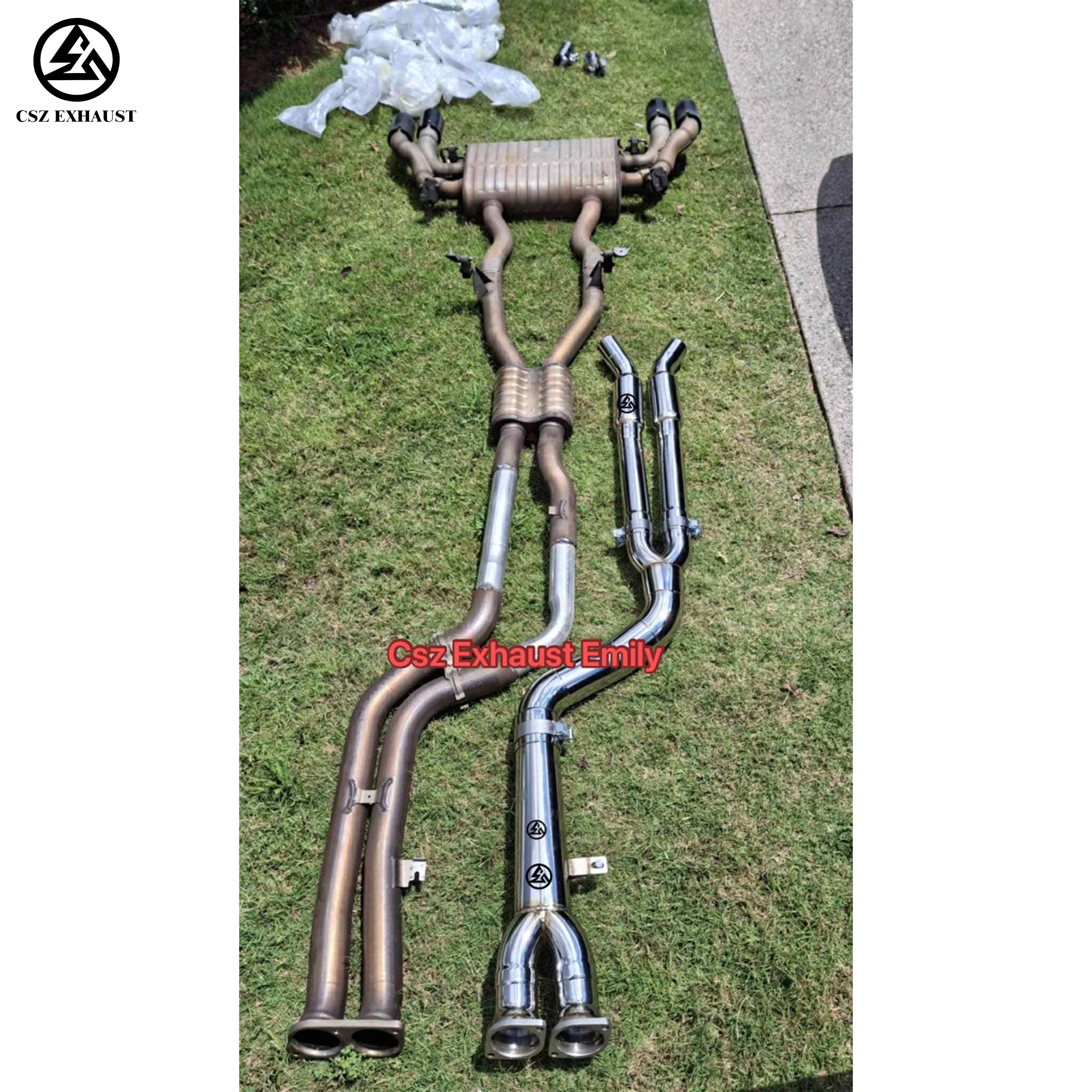 CSZ Exhaust Downpipe Midpipe for    X3M F97 X4M F98 3.0T With Resonator Polished Accessories Mid Pipe