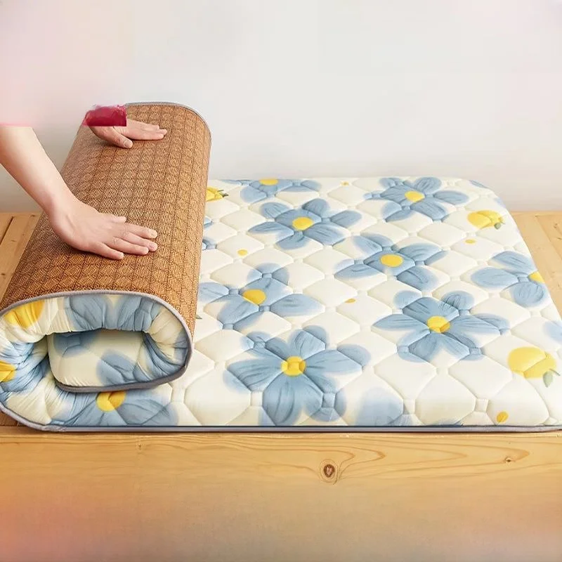 

Ice Silk Cooling Mat Soft Mattress Student Dormitory Single Bed Tatami Sponge Pad Rent Special Sleep Mat Polyester Fiber