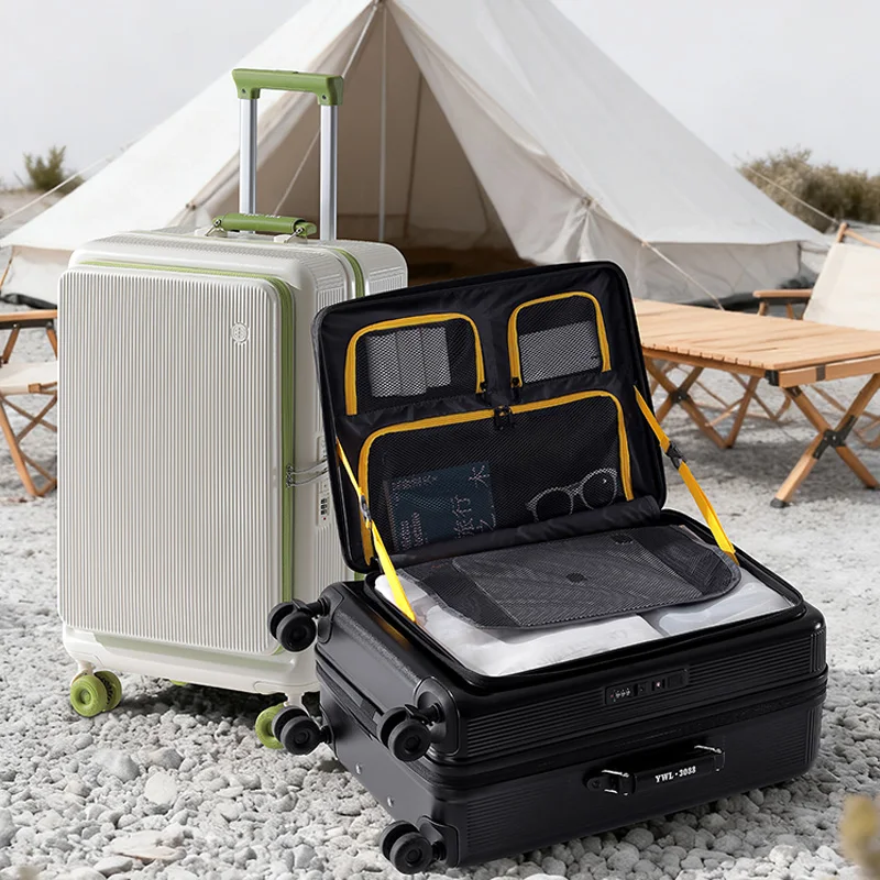 20/24/28 بوصة حقيبة سعة كبيرة 1:9 الجانب افتتاح الأمتعة توسيع حقيبة سفر متعددة الوظائف طالب حقيبة تروللي بعجلات #1