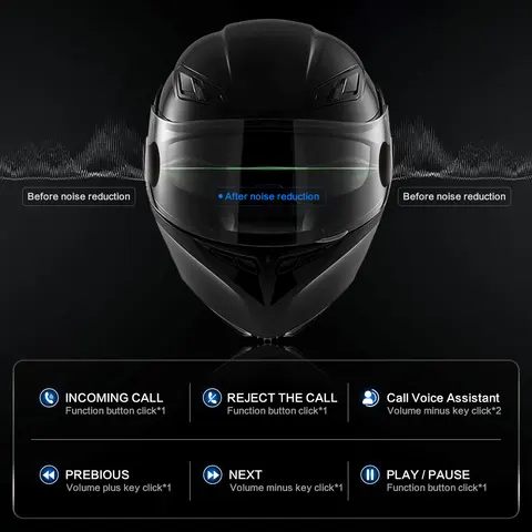 2 шт. Fodsports FX4 Pro Мотоциклетная гарнитура, Bluetooth шлем гарнитура, 4 гонщика 1000 м, FM-радио.