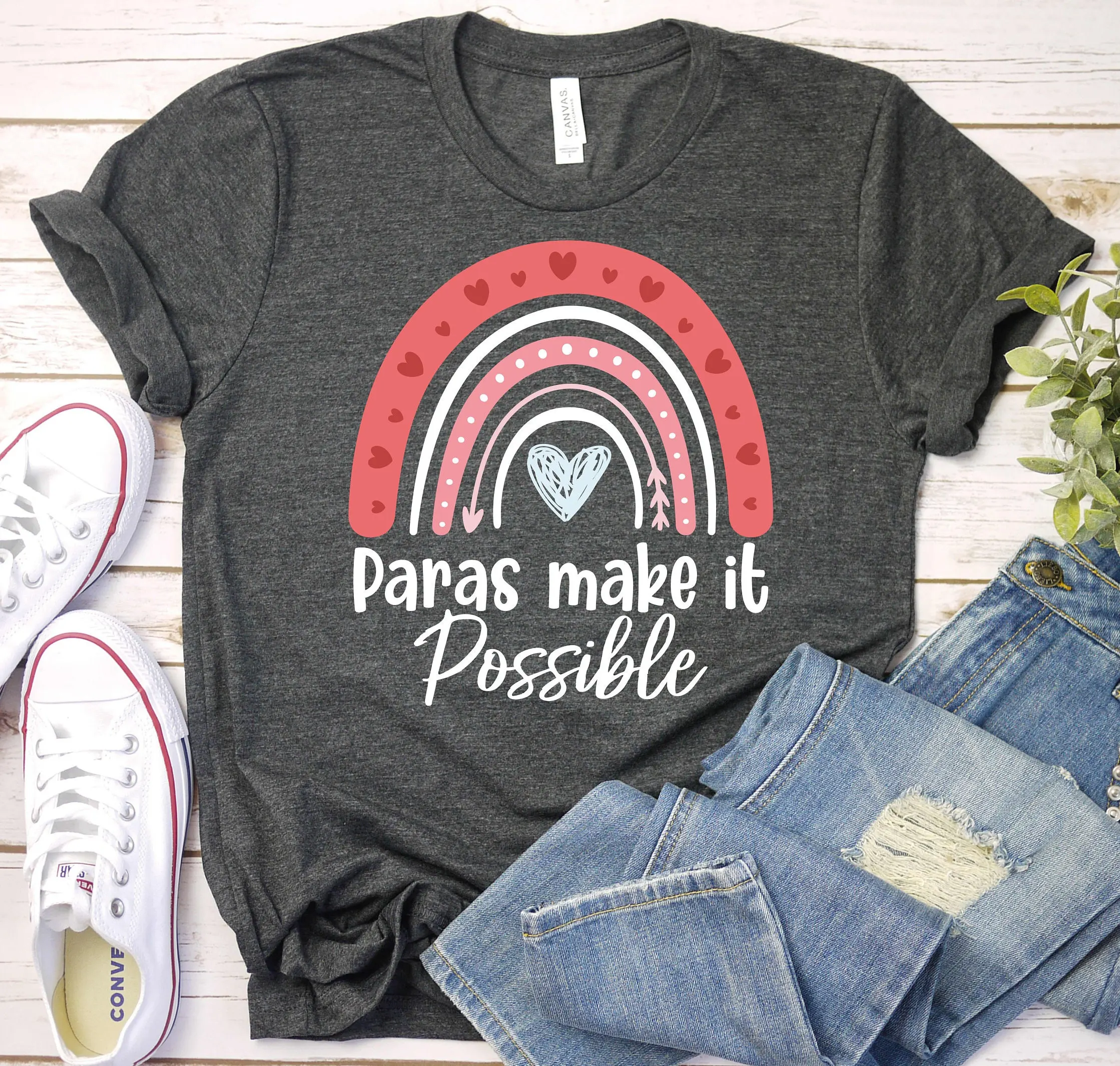 Paras Make It Possible Paraprofessional T Shirt Special Education Parapro Teacher Aide Assistant Paraeducator