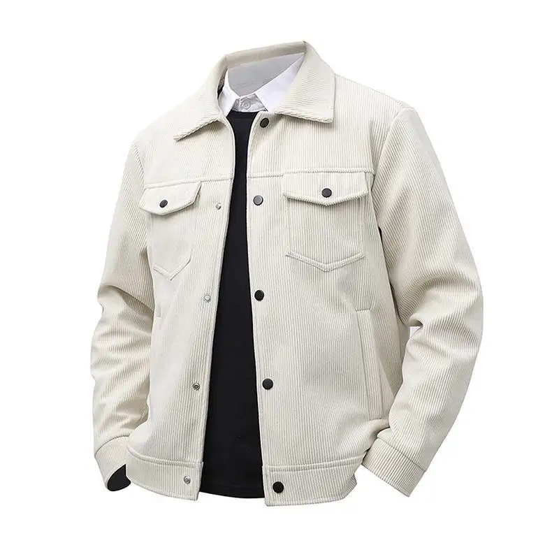 Classic Men's Corduroy Jacket Fashionable Color Loose Fit Summer Style Other Material 100% Versatile Universal Clothing