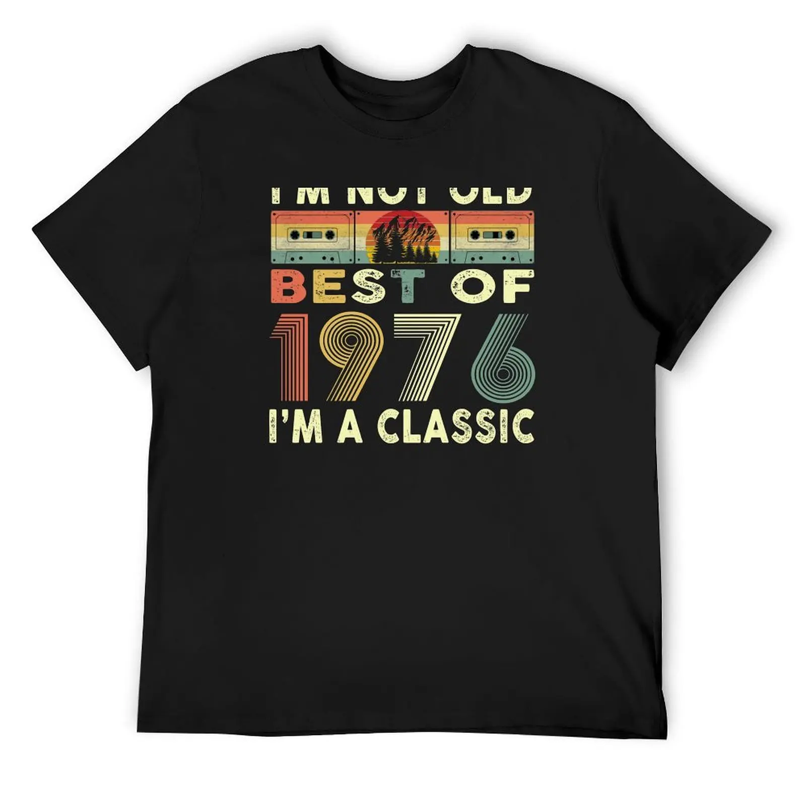 Best Of 1976 44. Geburtstagsgeschenke Kassettenband Vintage T-Shirt Hippie Kleidung Grafik T-Shirt Vintage Herren T-Shirts hohe Qualität