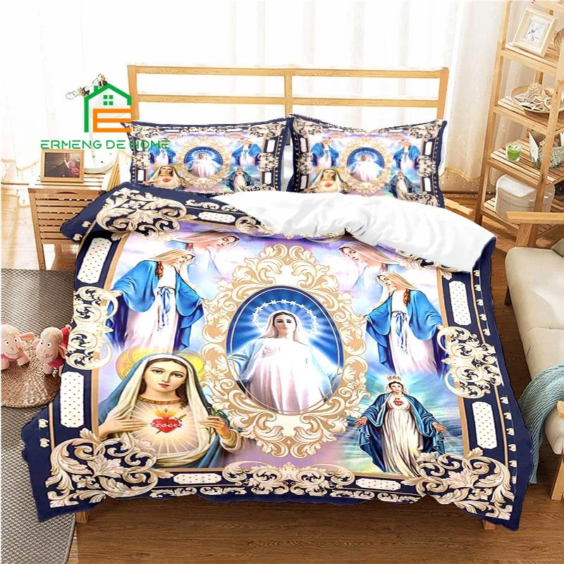 

Virgin Mary Pattern Duvet Cover Set Bedding Queen King Kids Boys Girls Bed Set Game Quilt Cover Comforter Cover Bedding Set