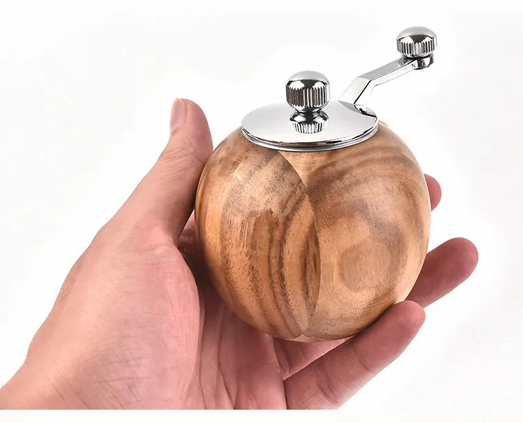 

Wood Salt Pepper Grinder Manual Salt Pepper Mill Spherical Shaker with Adjustable Ceramic Rotor Seasoning Mill OK 1155