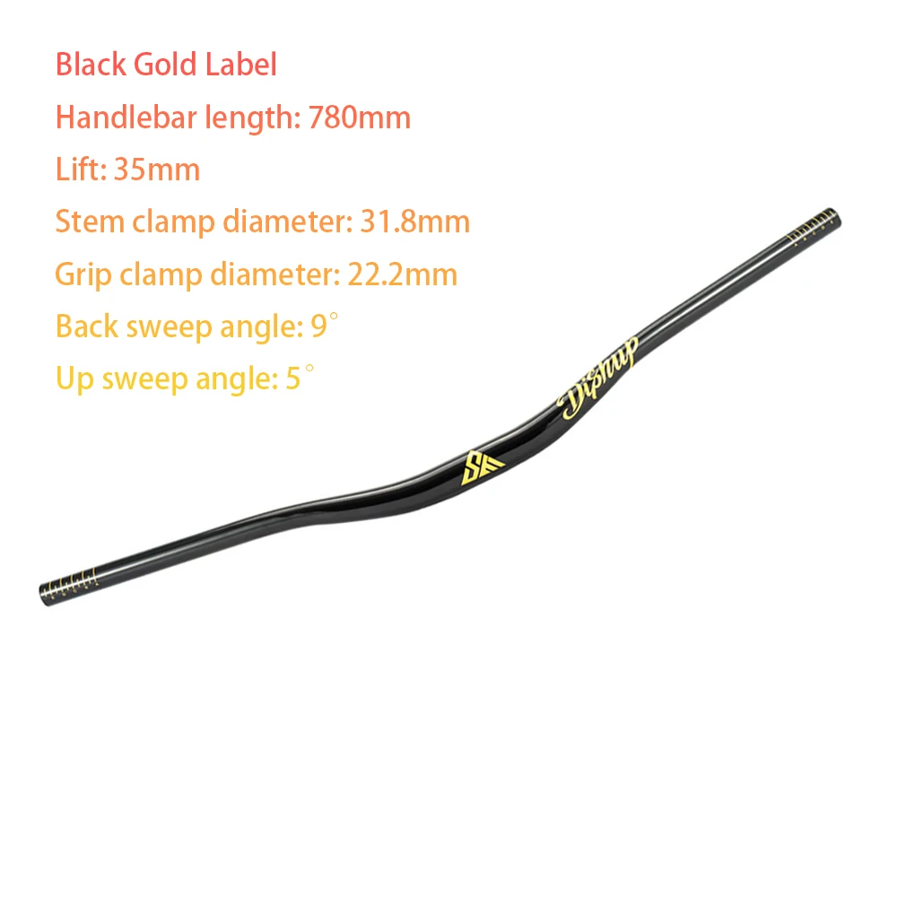 DISRUP 780/800mm mountainbike stuur, 31,8/35mm diameter, aluminium stuur voor downhill fietsen en off-road trails