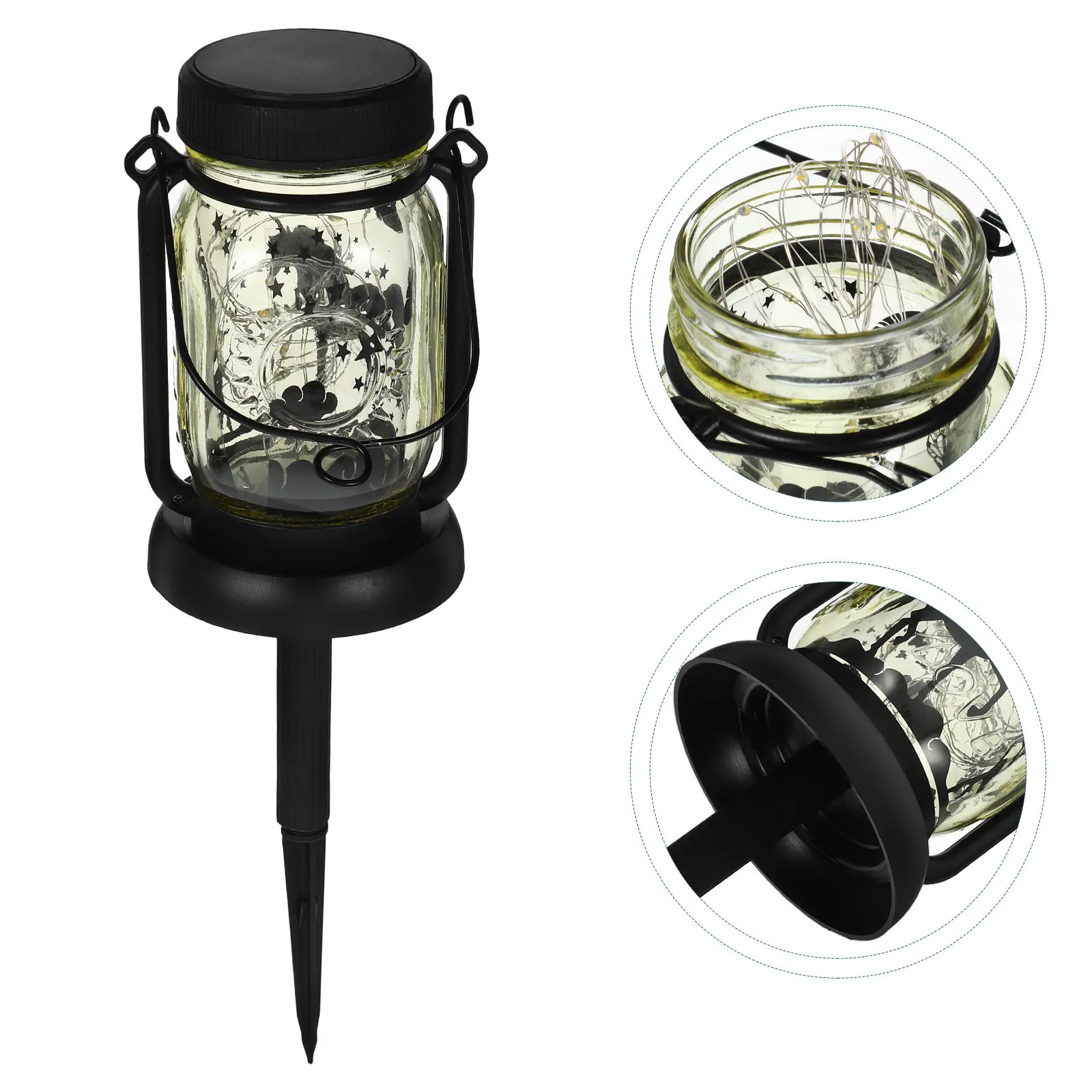 

2 Pcs Solar Outdoor Lights Fixture Lampposts Garden Decoration Led Lantern Waterproof Hanging Lanterns for