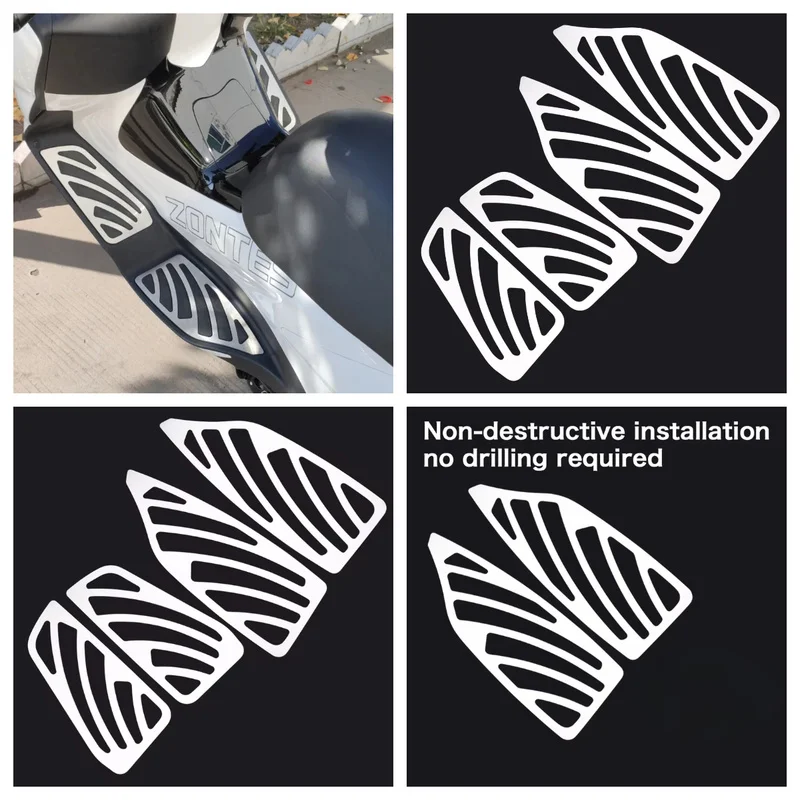 LEDISHUN Motorcycle Foot Pegs Pedal Kits Footboard Step Foot Rests Stainless steel Footrest For Zontes 350E E350 ZT 350