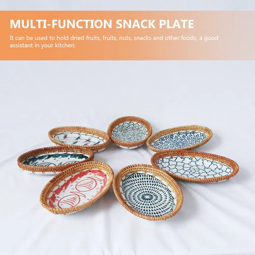 

Вьетнамская плетеная тарелка для фруктов, многофункциональная тарелка для закусок, для домашнего декора, сервировки стола, элегантная, износостойкая