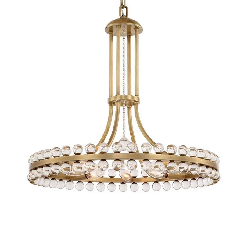Postmodern minimalist personality creative living room all copper chandelier, dining room villa bedroom light luxury round