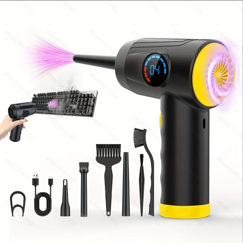 

4-Speed Adjustable Cordless Compressed Air Handheld Blower Dust Remover 51,000 RPM Portable Air Gun for Camera/Keyboard/Computer
