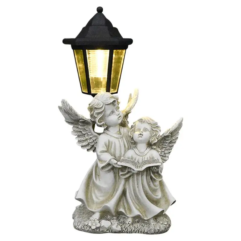 

Garden Decor Angel Statues Resin Angel Outdoor Sculptures Solar Garden Statues Sensor Art Decoration with Light Lawn Ornament