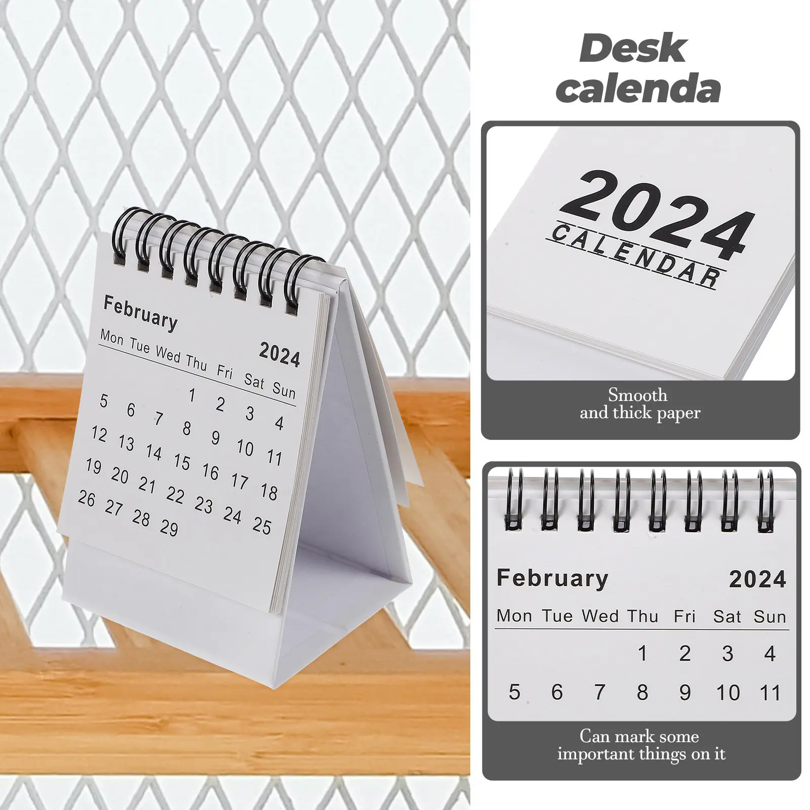 

Mini 2024 Office Desk Calendar Foldable Standing Stable Paper Small Desktop Daily Memorandum Planner 2024 Desk Calendar