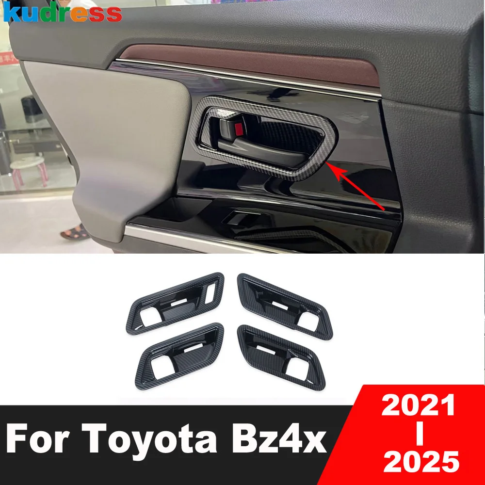 

Для Toyota Bz4x 2021-2025: Накладка на внутреннюю ручку двери из углеродного волокна, аксессуары для интерьера автомобиля