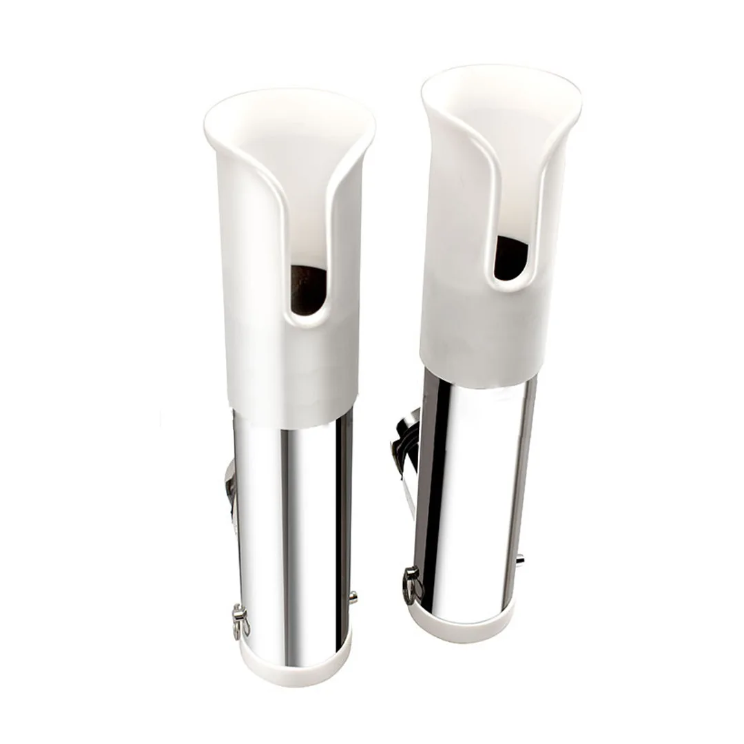

2PCS Black/white Stainless Steel with Plastic Adjustable Angle Clamping Tube Fishing Rod Holder Marine Hardware Accessories
