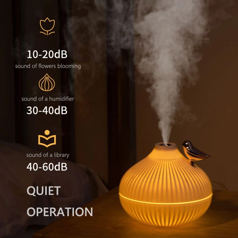 Desktop Mini Water Aroma Diffuser 300ml USB Air Humidifier with Warm LED Night Light for Home Bedroom Cool Mist Humidificador