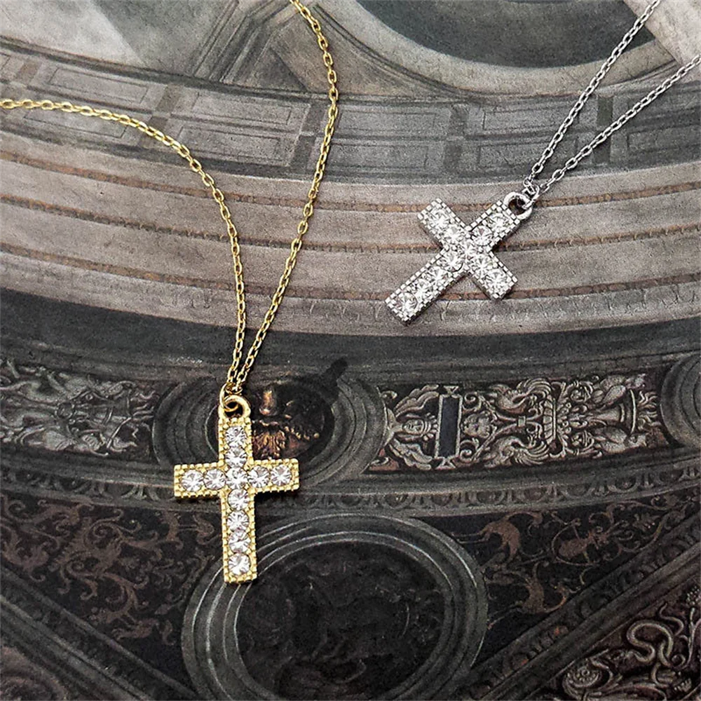 

Ожерелье с крестом CZ — S925, аксессуары-цепочки для воротника унисекс Euro Ins